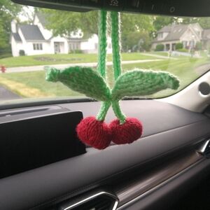 cherry bag charm keychain